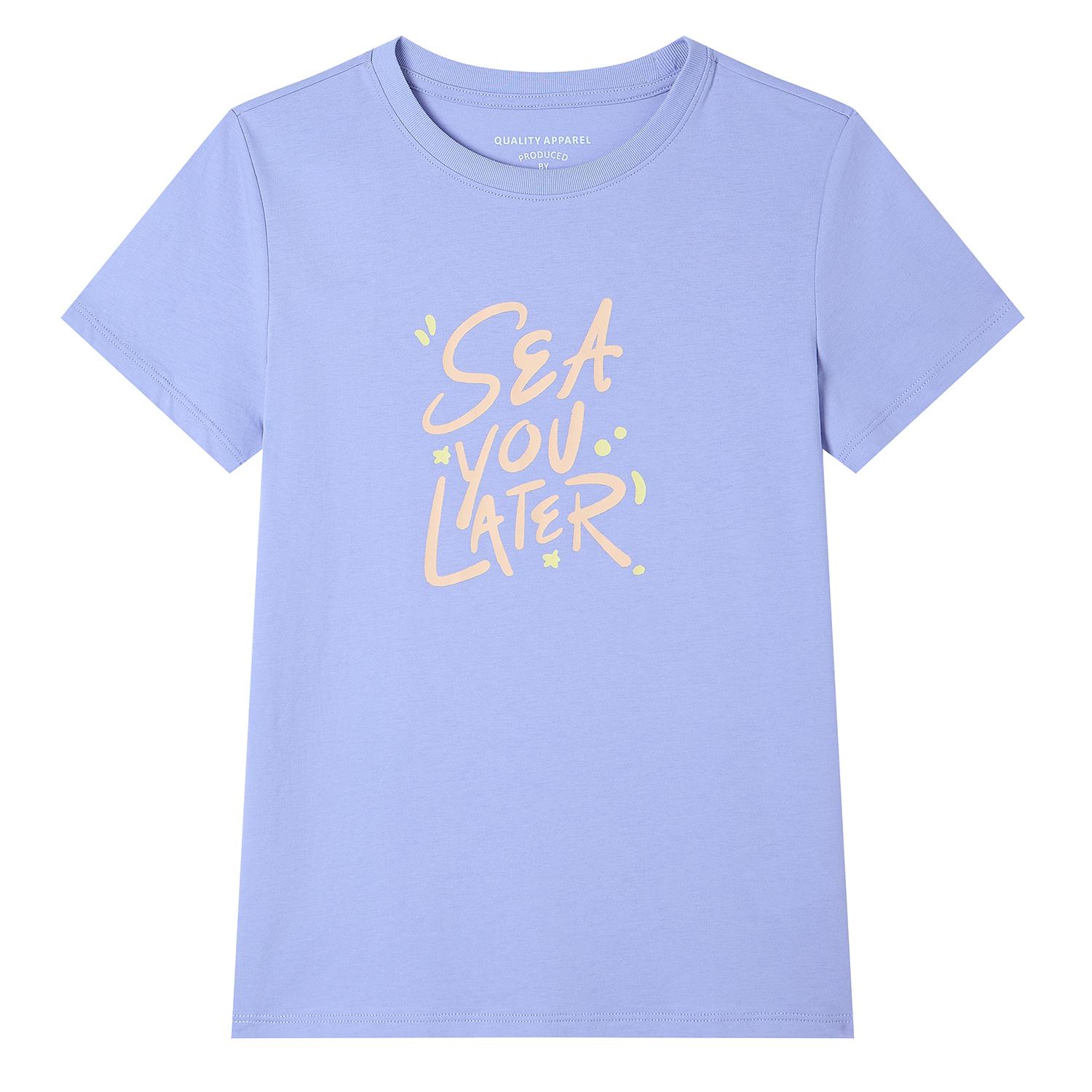 Women's Cotton Crew Neck Printed Comfort Tee - Image 5