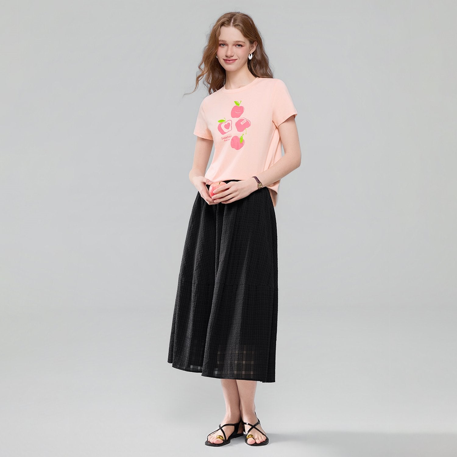 Women's Cotton Crew Neck Printed Comfort Tee - Image 1
