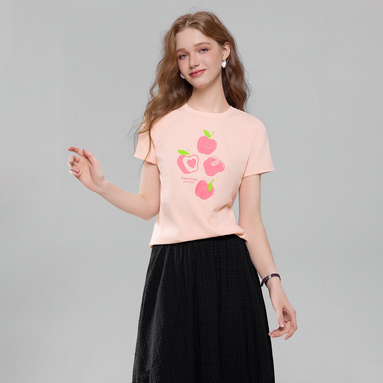 Women's Cotton Crew Neck Printed Comfort Tee - Image 5