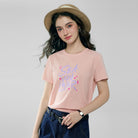 Women's Cotton Crew Neck Printed Comfort Tee - Image 3