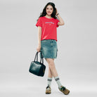 Women's Cotton Crew Neck Printed Comfort Tee - Image 1