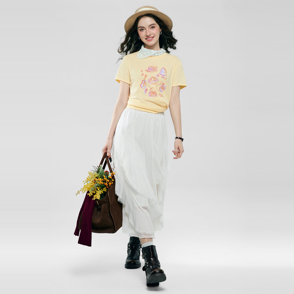 Women’s Cotton Crew Neck Printed Comfort Tee - Image 2