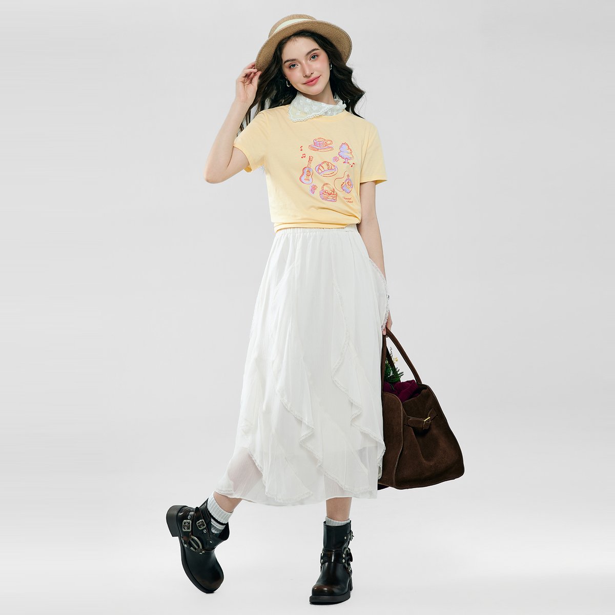 Women’s Cotton Crew Neck Printed Comfort Tee - Image 5