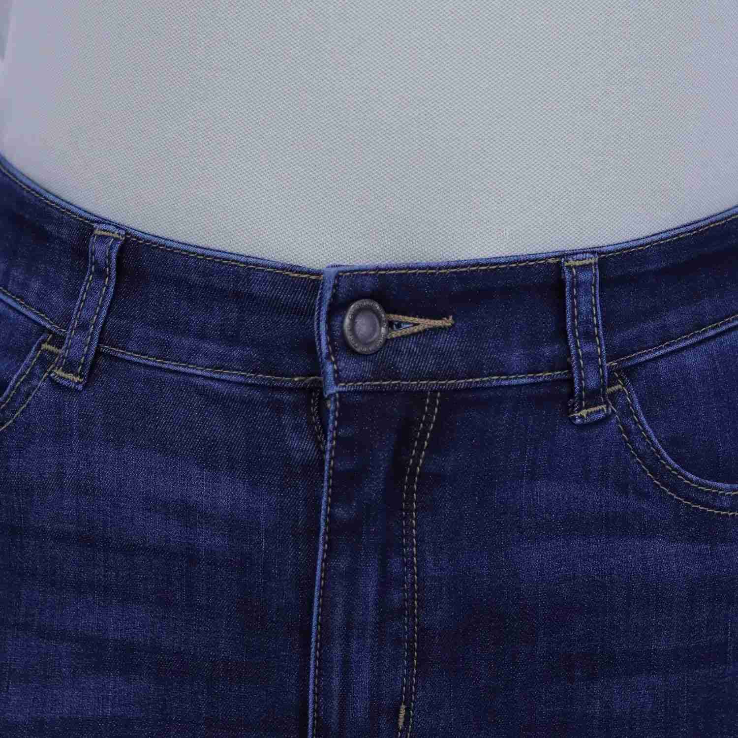 Women Denim High Waist Slim Tapered Jeans - Image 3
