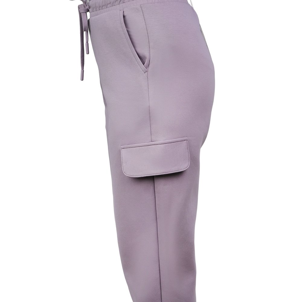 Women's Regular Fit High-Waist Interlock Cargo Joggers - Image 4