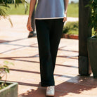 Women's Regular Fit High-Waist French Terry Knit Pants - Image 1