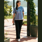 Women's Regular Fit High-Waist French Terry Knit Pants - Image 2