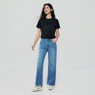Women High Waist Loose Fit Pocket Jeans - Image 1