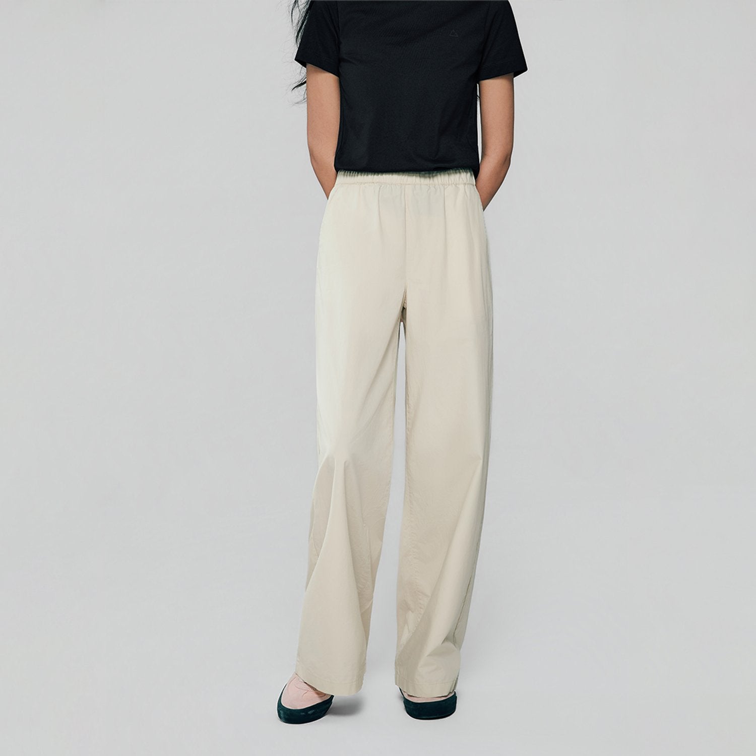 Women High Waist Wide Leg Elastic Waist Pants - Image 4