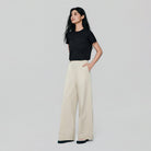 Women High Waist Wide Leg Elastic Waist Pants - Image 5