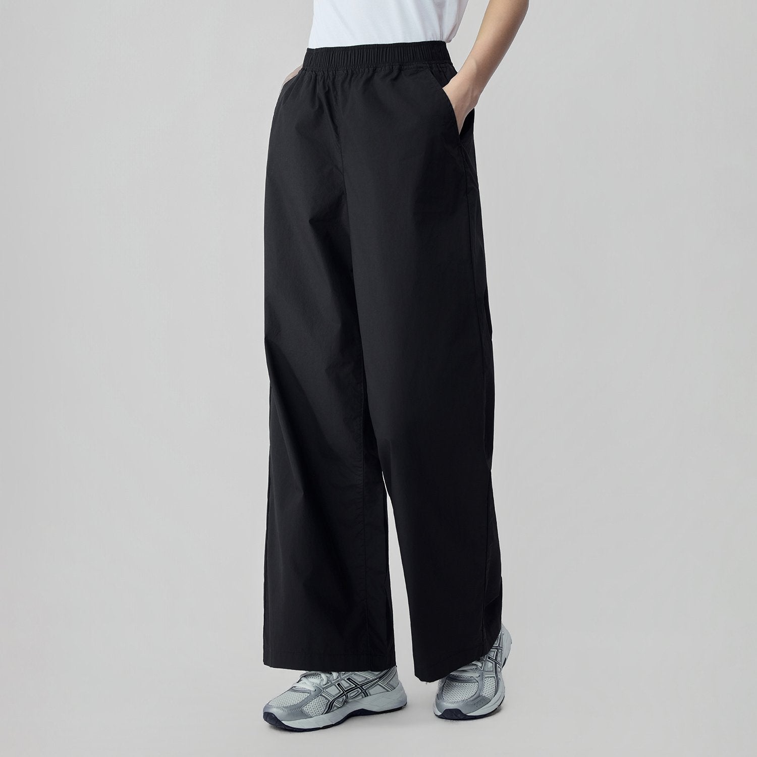 Women High Waist Wide Leg Elastic Waist Pants - Image 3