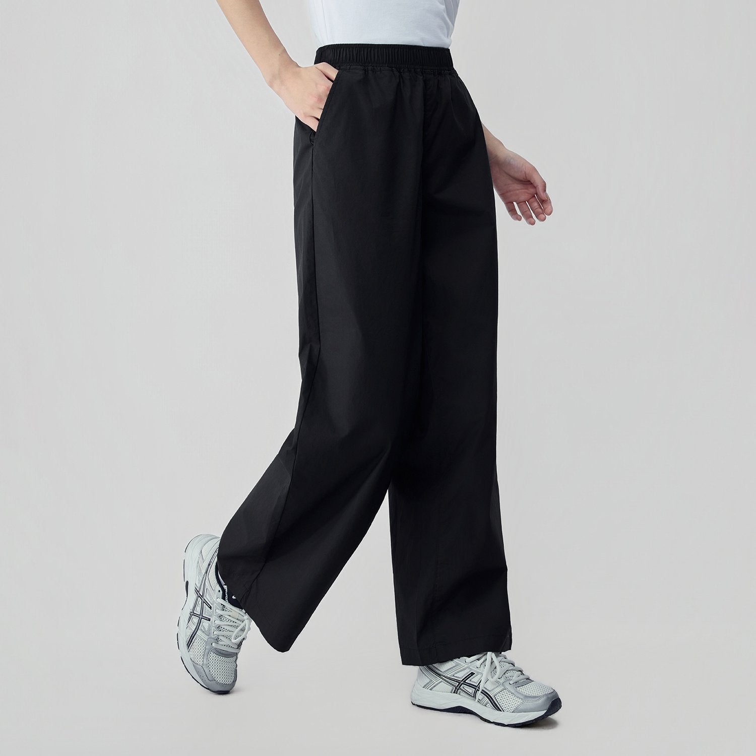 Women High Waist Wide Leg Elastic Waist Pants - Image 4