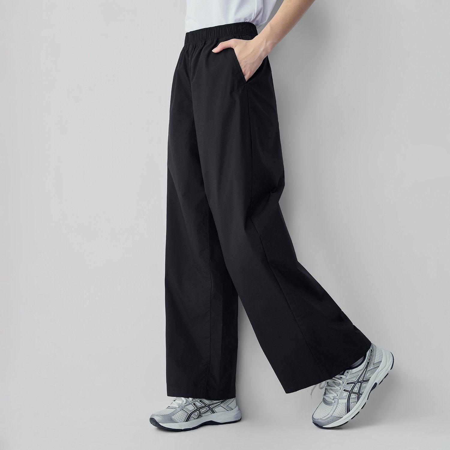 Women High Waist Wide Leg Elastic Waist Pants - Image 5