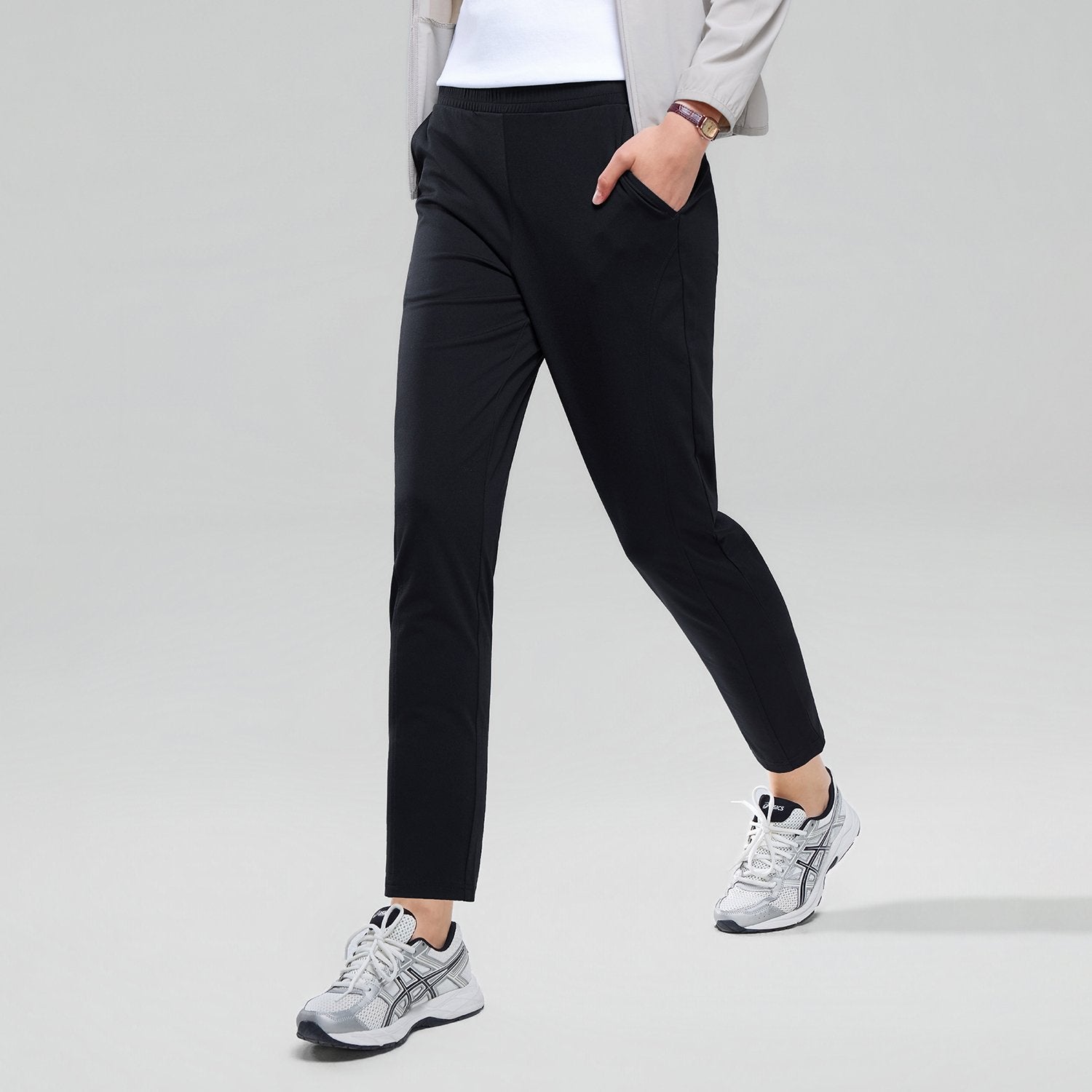 Women High Waist Regular Tapered  Pants - Image 3