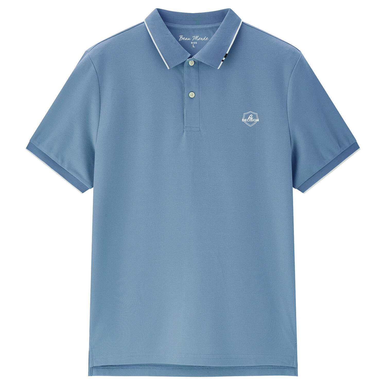 Men's Pique Flat Knit Collar Polo - Image 1