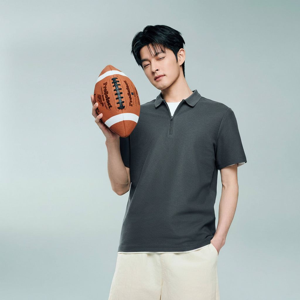 Men's Regular Fit Solid Polo - Image 1