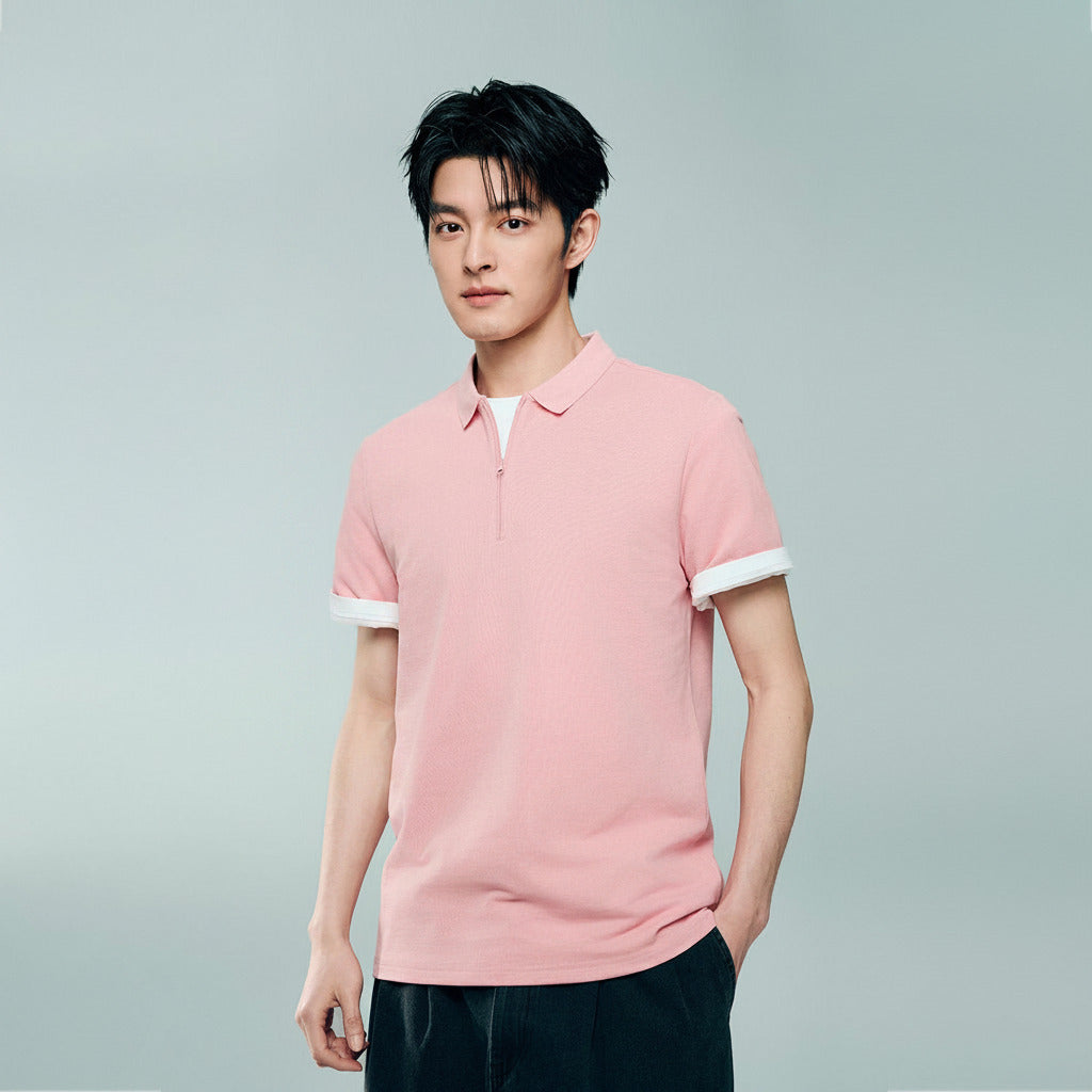 Men's Regular Fit Solid Polo - Image 1