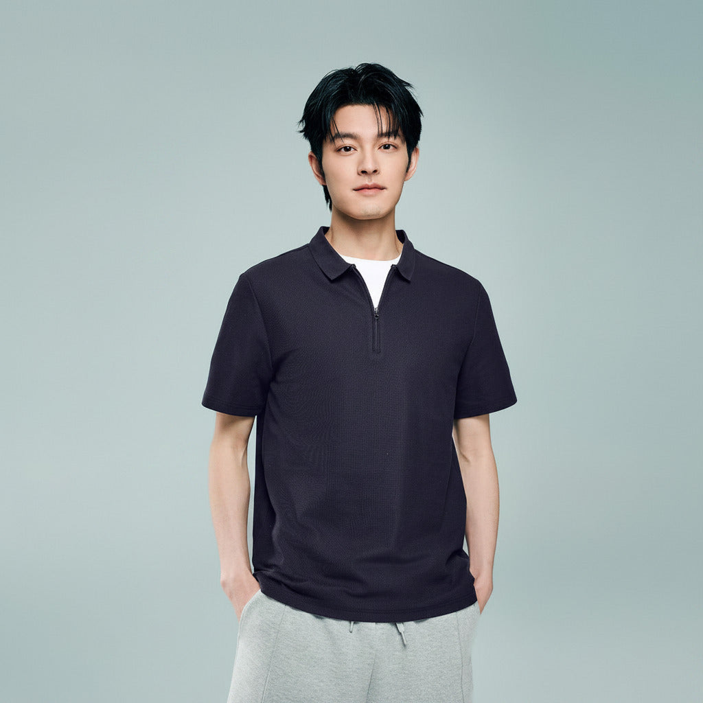 Men's Regular Fit Solid Polo - Image 1