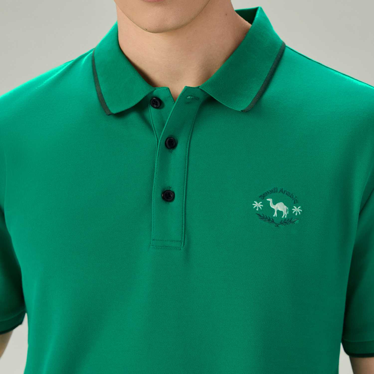 Men's Regular Embroidery Solid Polo - Image 4