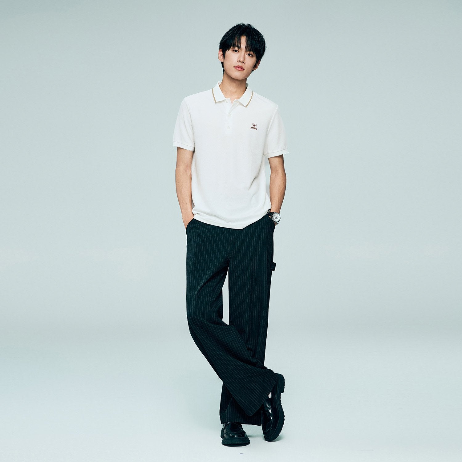 Men's Regular Embroidery Solid Polo - Image 2