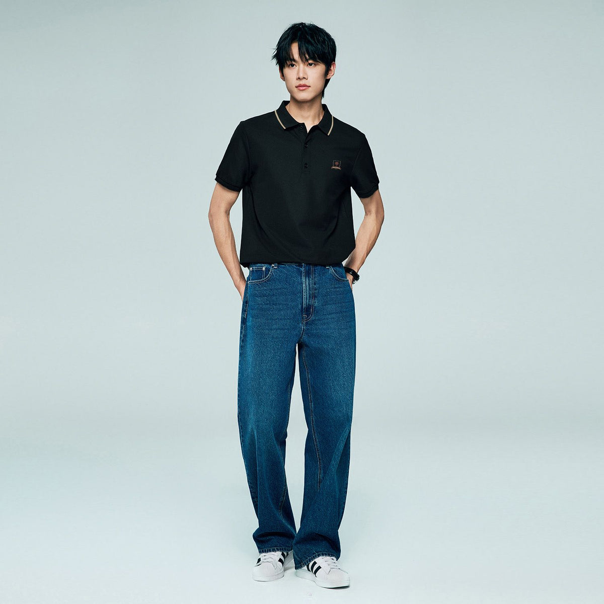 Men's Regular Embroidery Solid Polo - Image 2