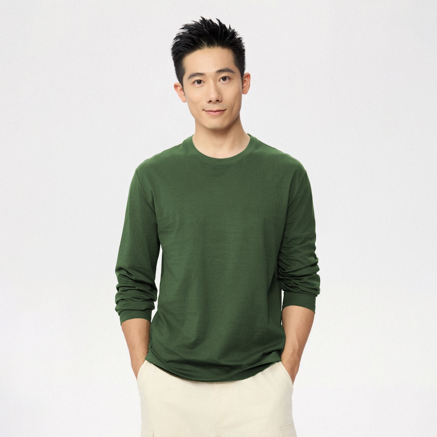 Men's Cotton Jersey Regular Crewneck Tee - Image 1