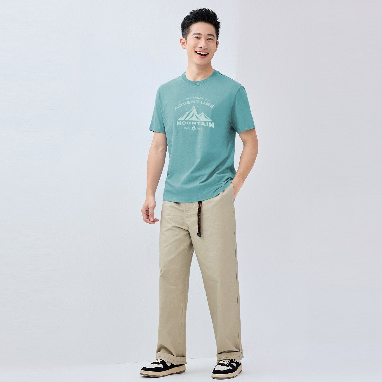 Men's Crew Neck Short Sleeve Regular Fit Print Tee - Image 2