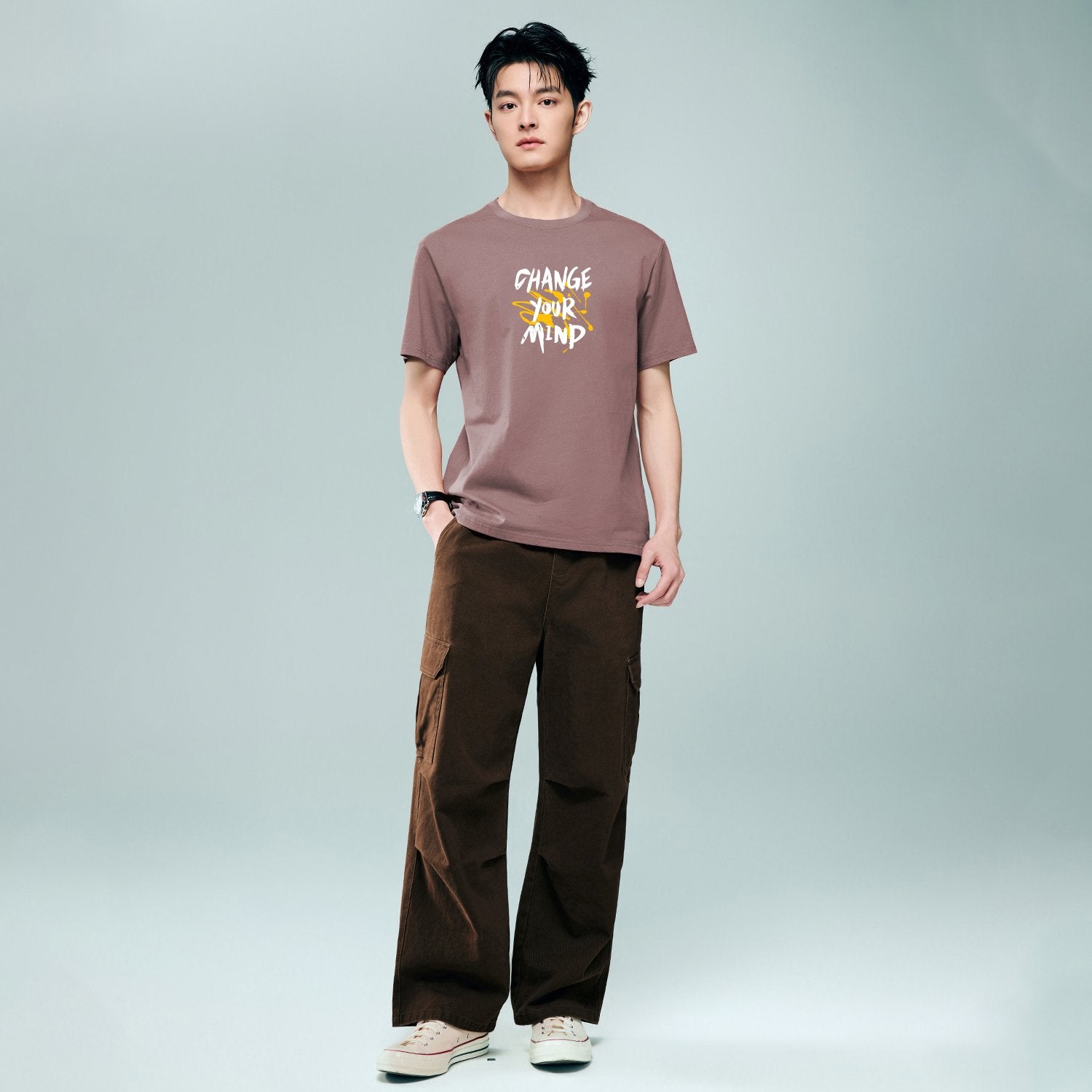 Men's Crew Neck Short Sleeve Regular Fit Print Tee - Image 2