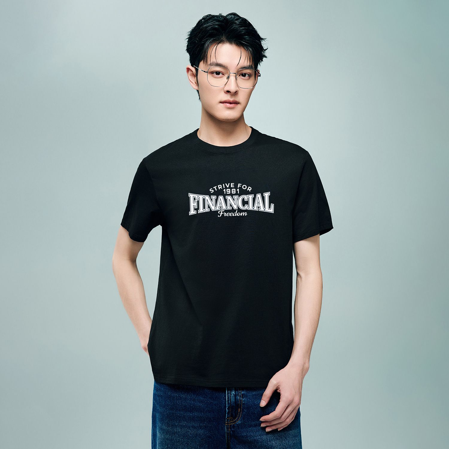 Men's Crew Neck Short Sleeve Regular Fit Print Tee - Image 1