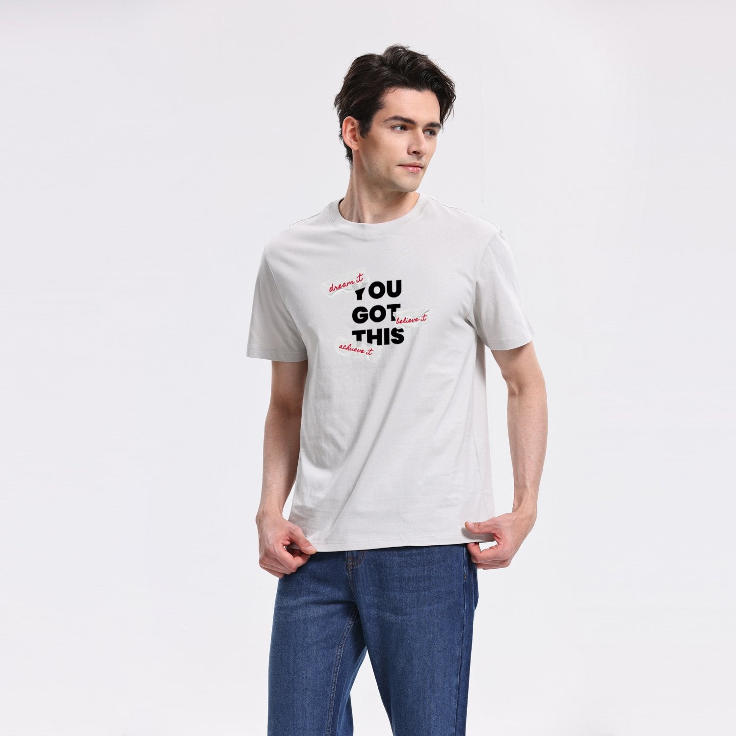 Men's Crew Neck Short Sleeve Regular Fit Print Tee - Image 3