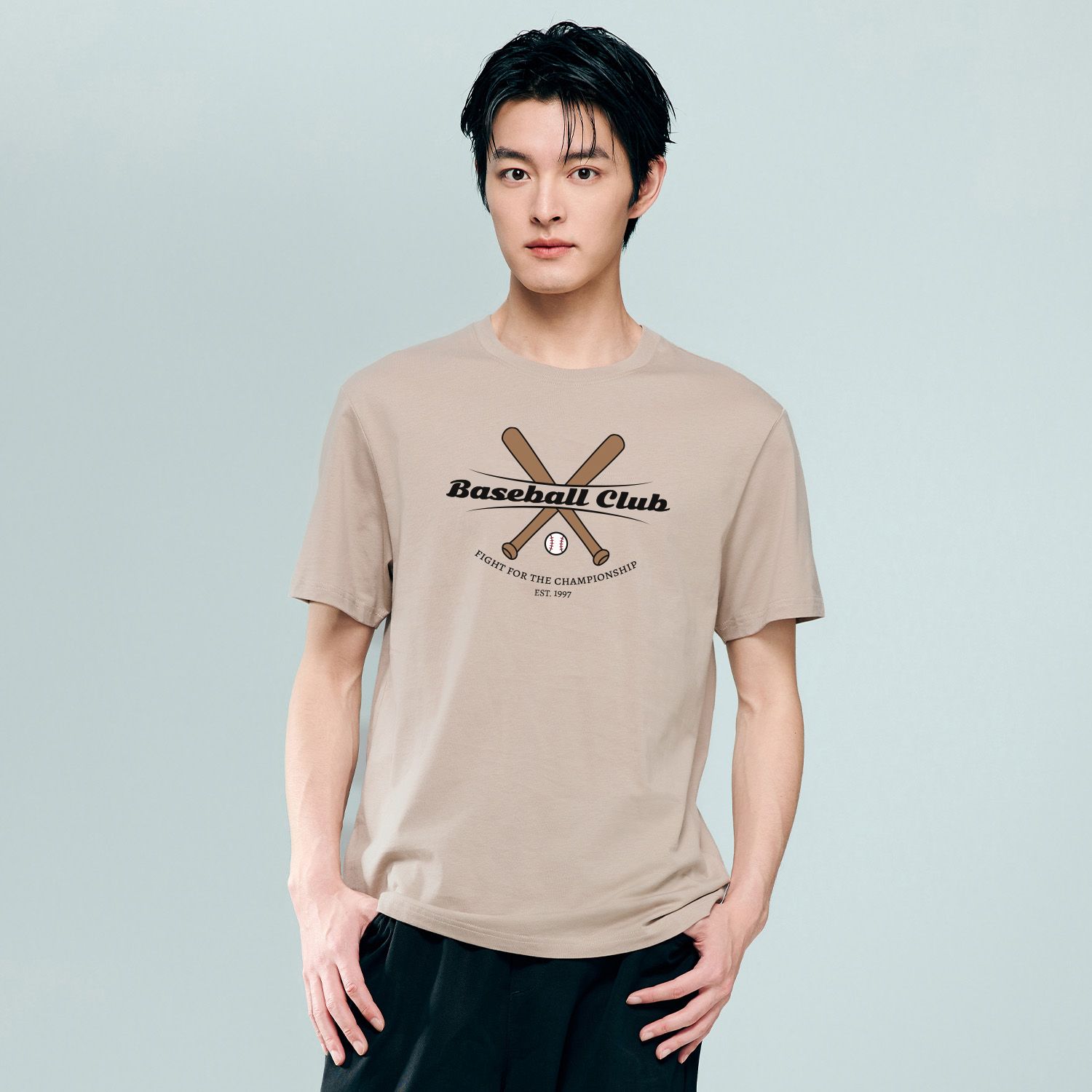 Men's Crew Neck Short Sleeve Regular Fit Print Tee - Image 1