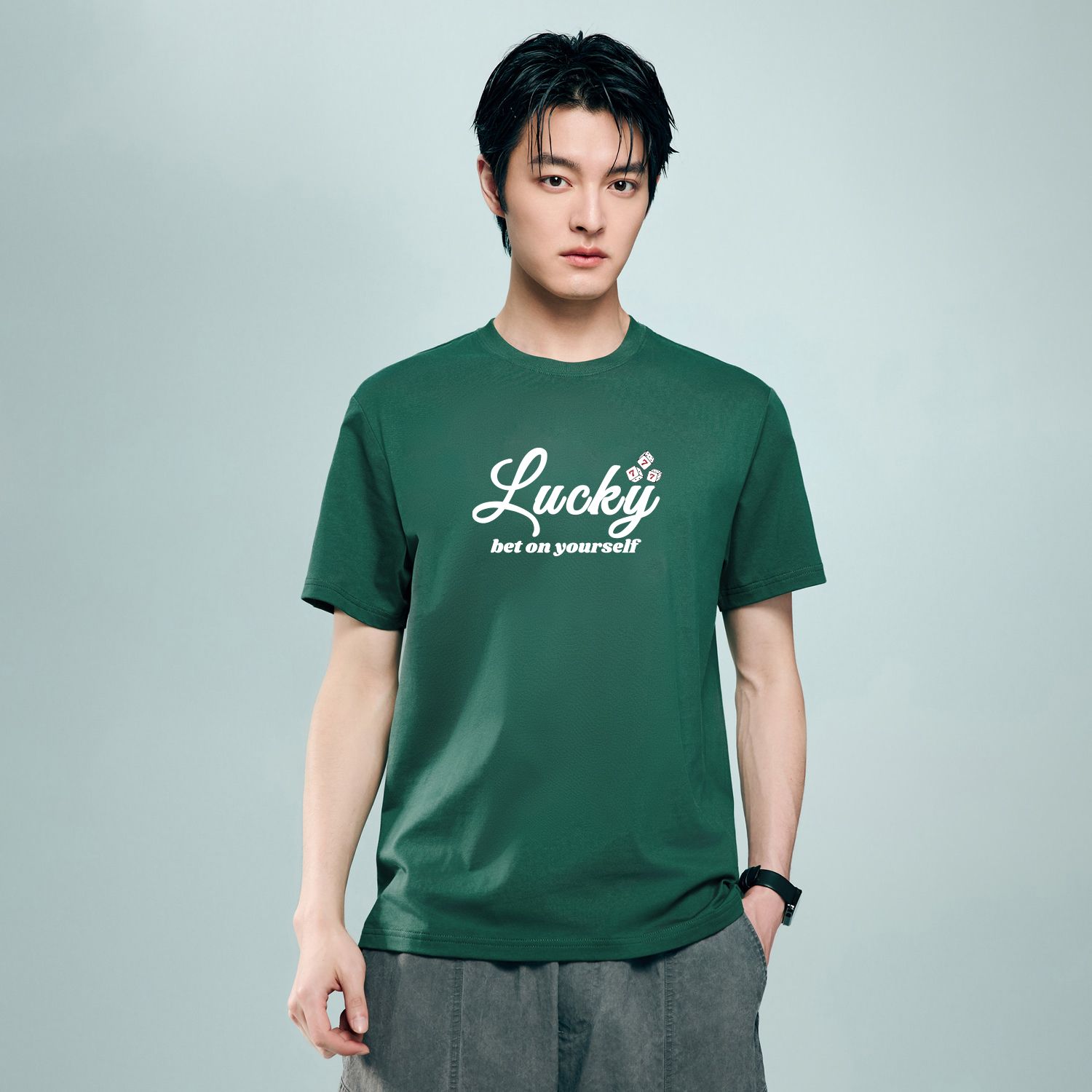 Men's Crew Neck Short Sleeve Regular Fit Print Tee - Image 1