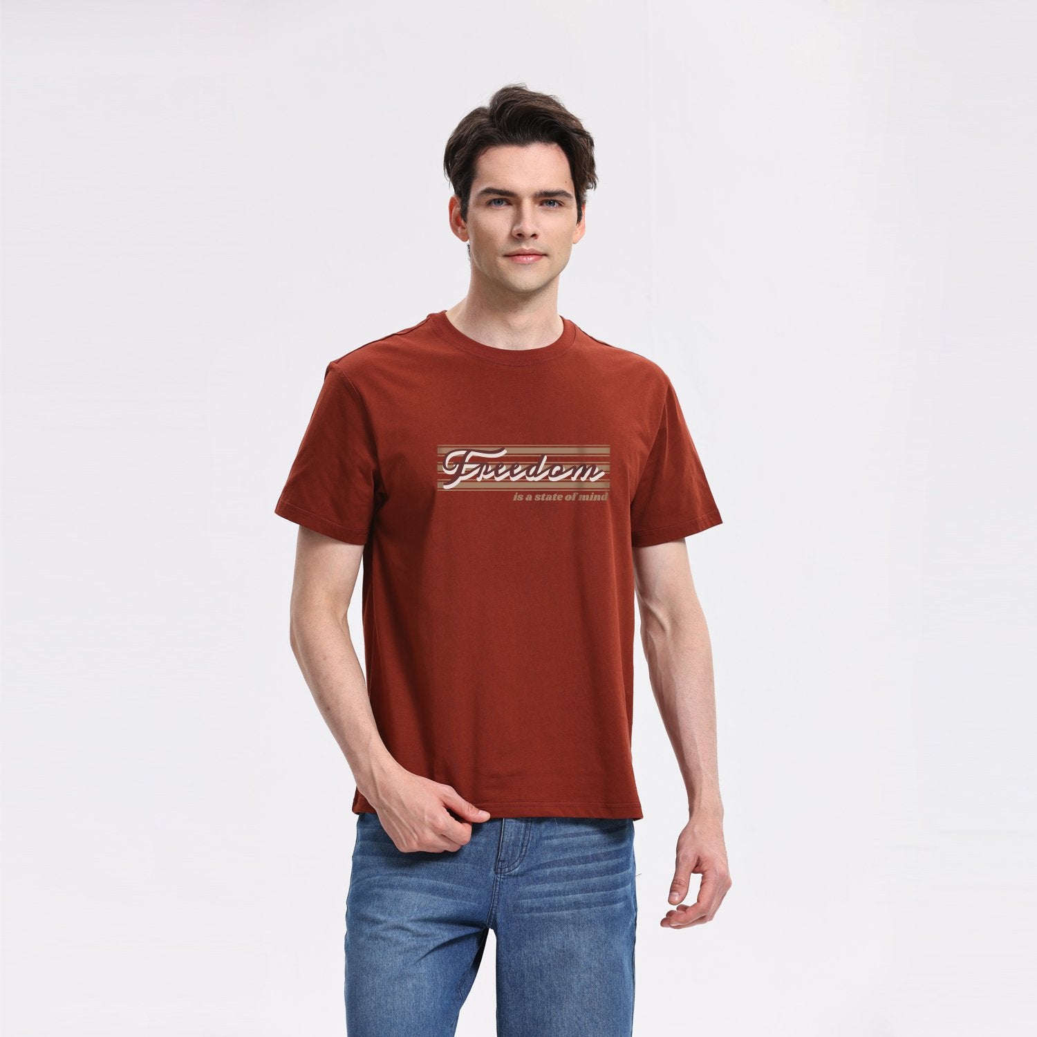 Men's Crew Neck Short Sleeve Regular Fit Print Tee - Image 1