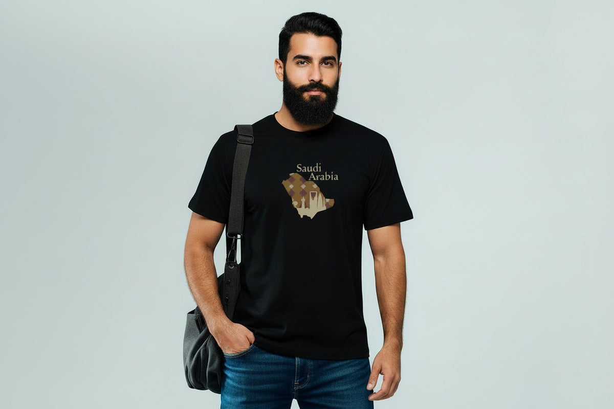 Men's Cotton Saudi National Day Print Tee - Image 1