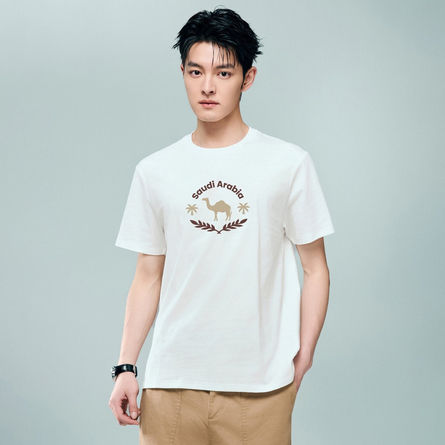 Men's Cotton Saudi National Day Print Tee - Image 1