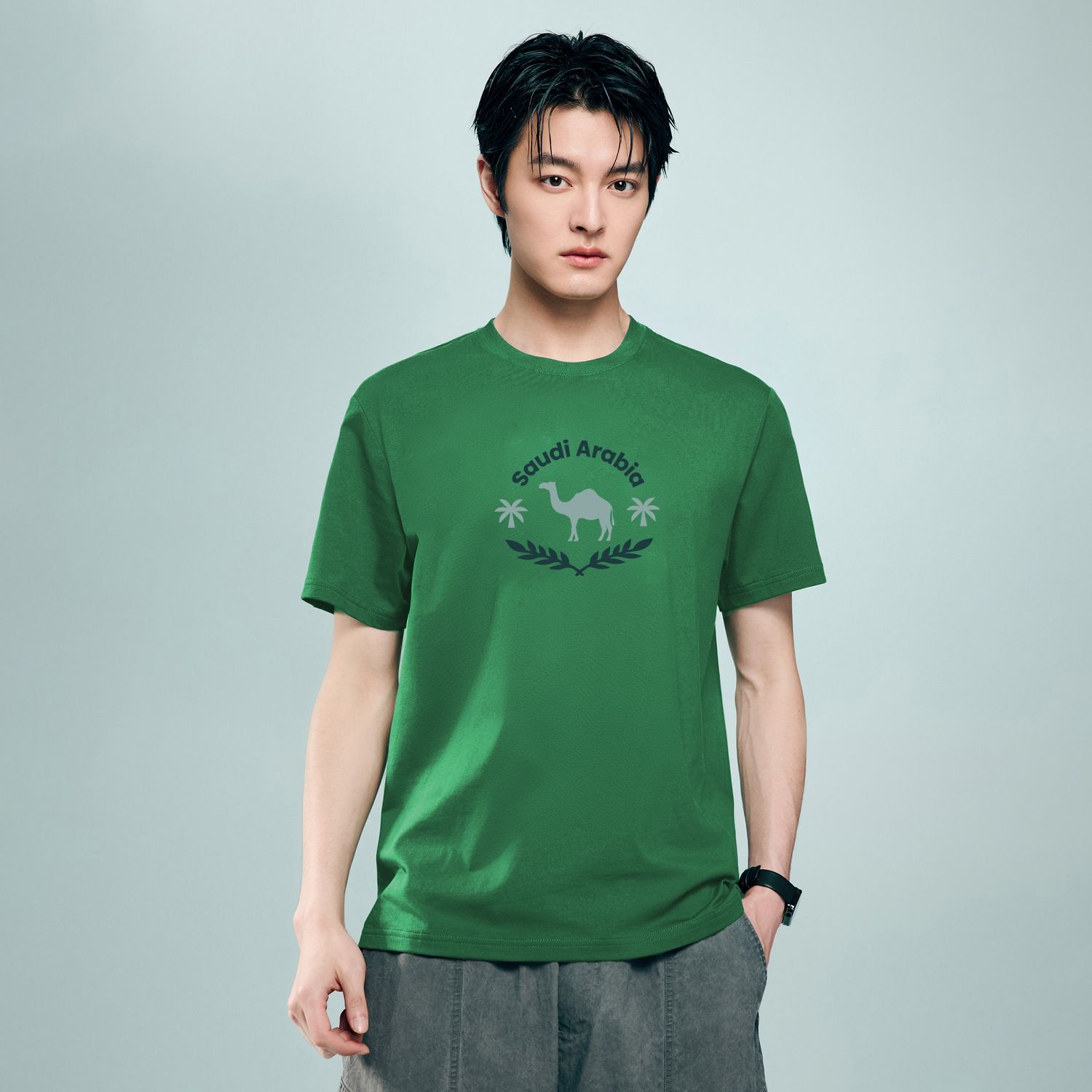 Men's Cotton Saudi National Day Print Tee - Image 1