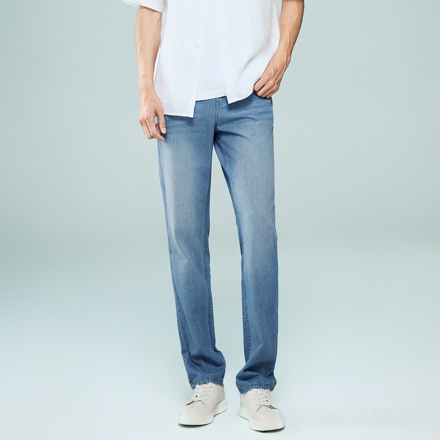 Men's Denim Mid Rise Slim Zipper Jeans - Image 5