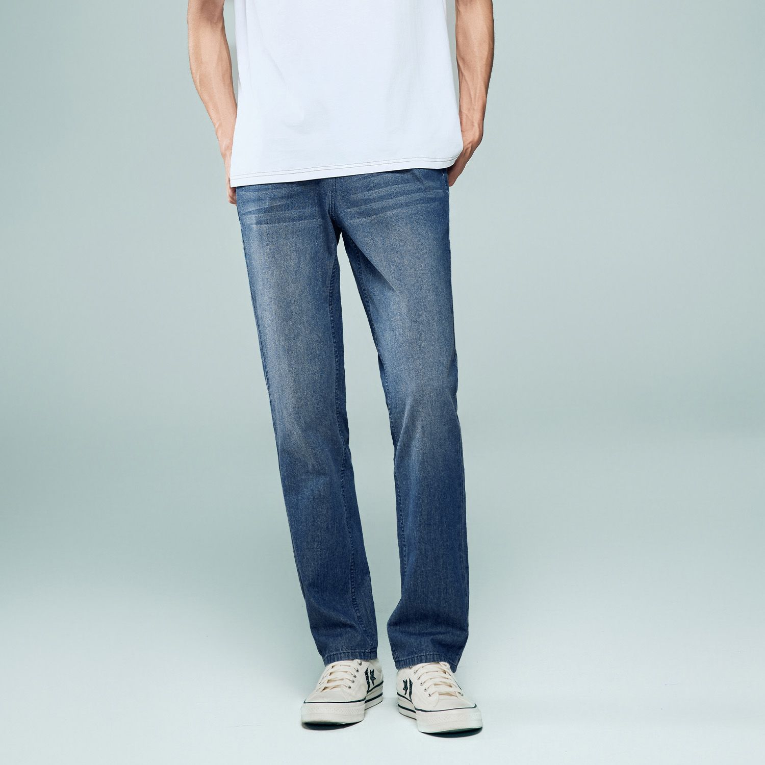 Men's Denim Mid Rise Slim Zipper Jeans - Image 5