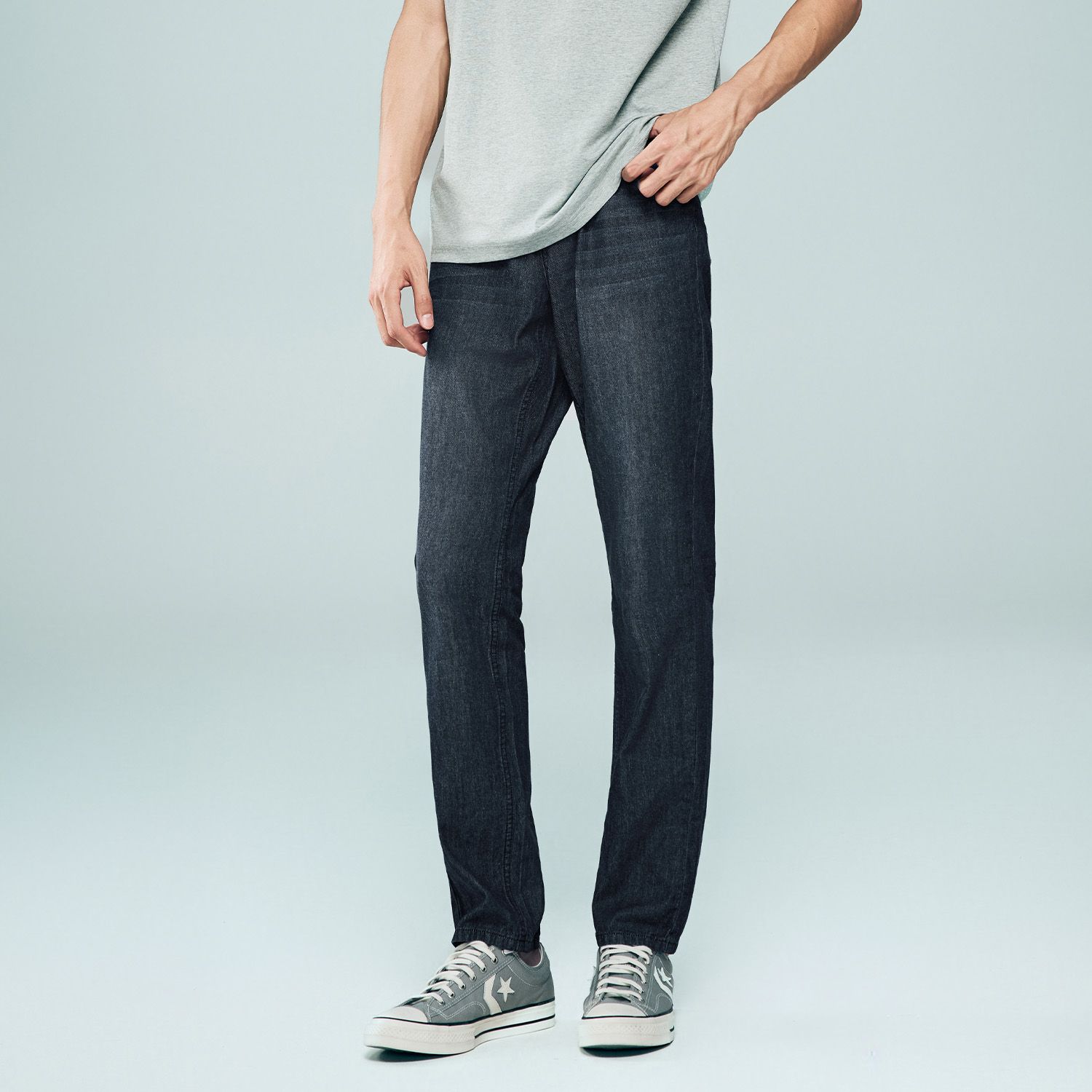 Men's Denim Mid Rise Slim Zipper Jeans - Image 4