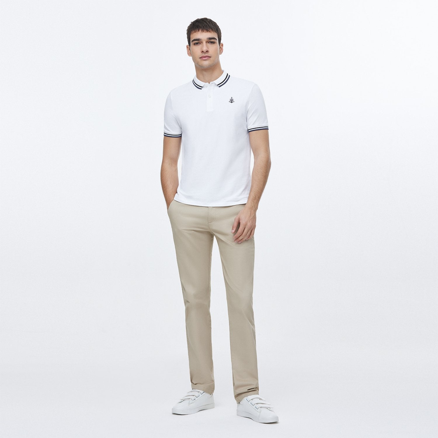 Men's Twill Mid Rise Regular Zipper Pants - Image 1