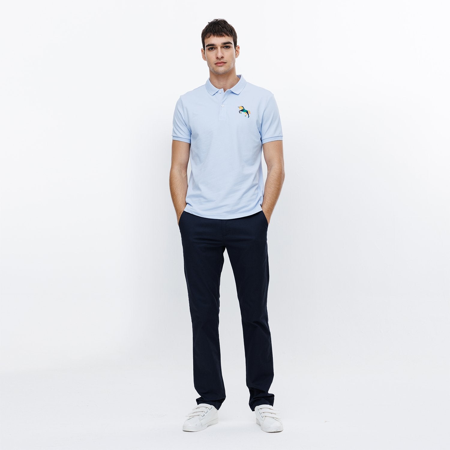 Men's Twill Mid Rise Regular Zipper Pants - Image 1