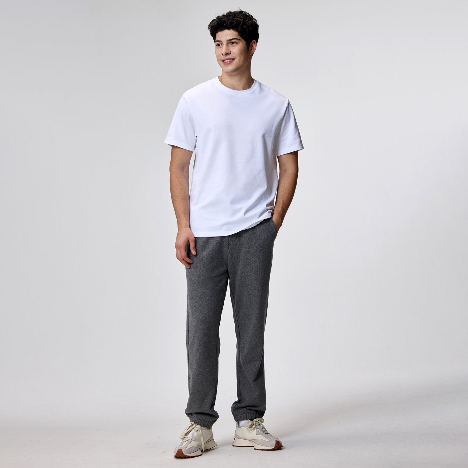 Men's French Terry Mid Rise Regular Elastic Waist Jogger - Image 4