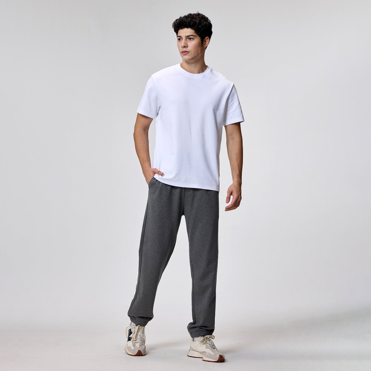Men's French Terry Mid Rise Regular Elastic Waist Jogger - Image 5