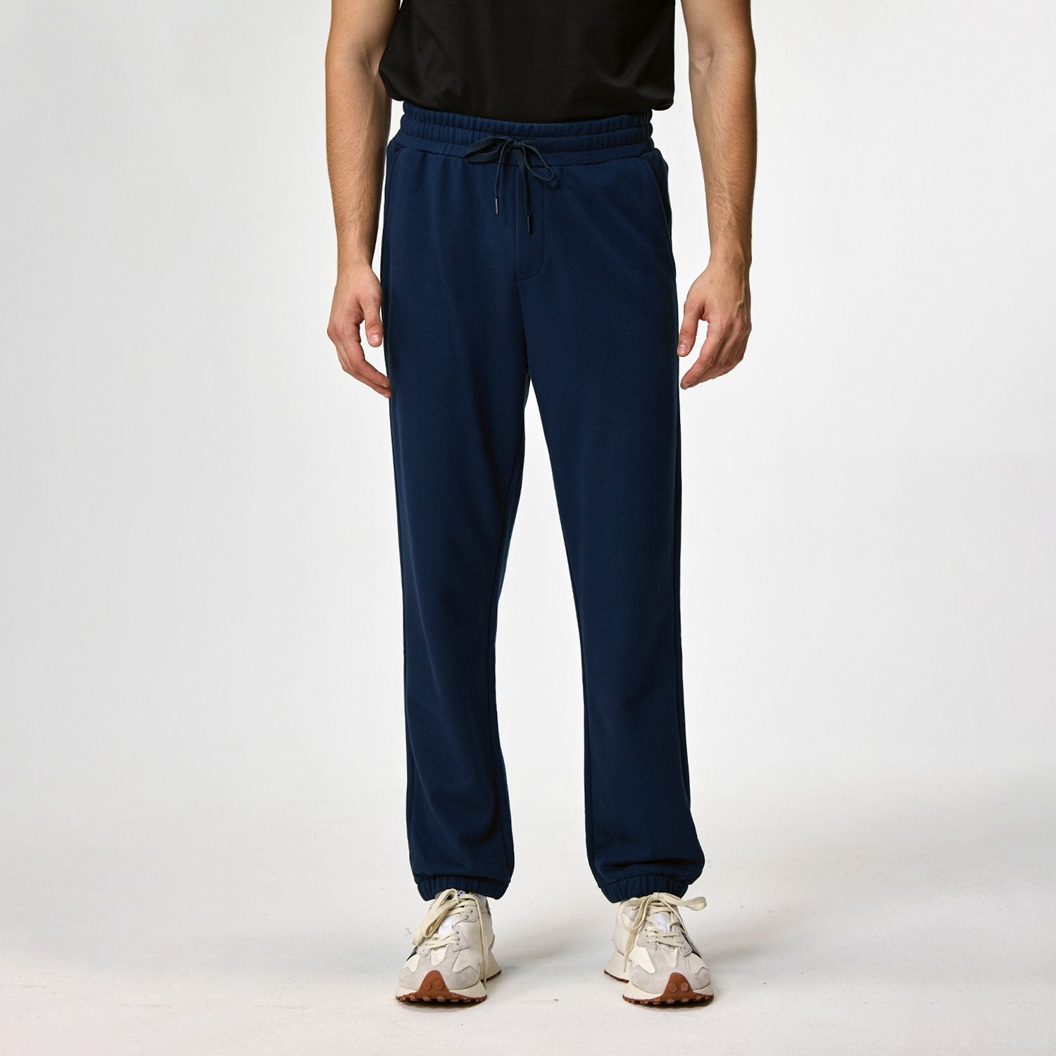 Men's French Terry Mid Rise Regular Elastic Waist Jogger - Image 1
