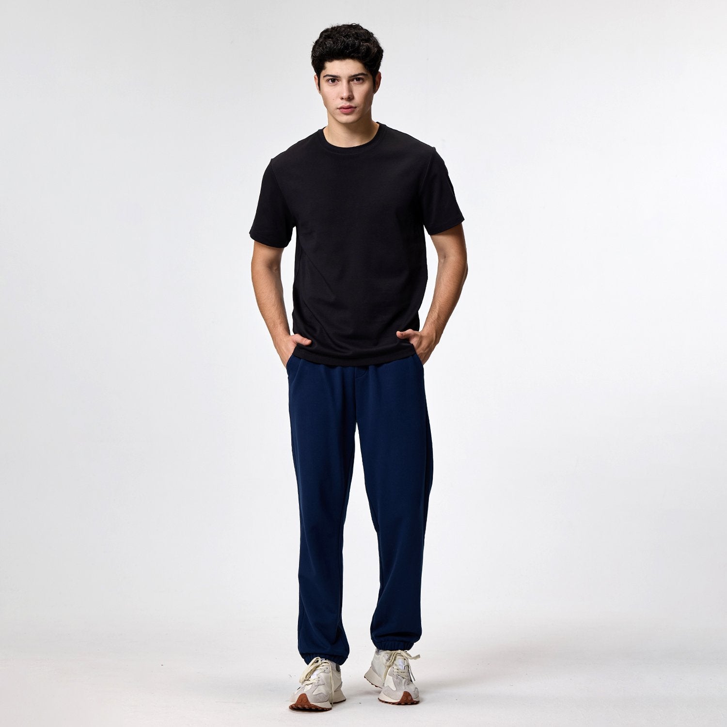 Men's French Terry Mid Rise Regular Elastic Waist Jogger - Image 2