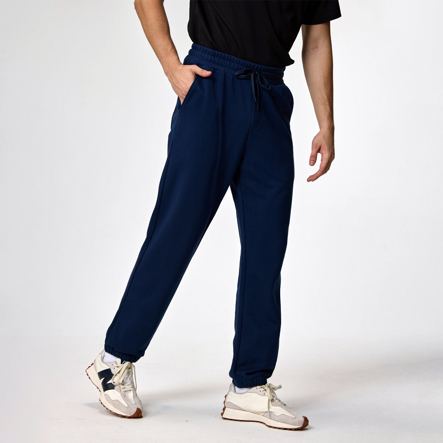 Men's French Terry Mid Rise Regular Elastic Waist Jogger - Image 3