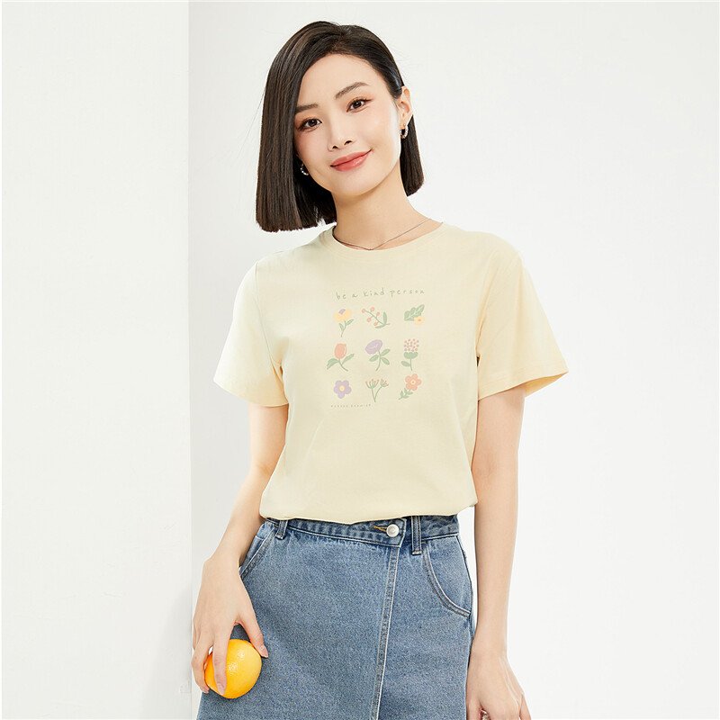 Women's  Crew Neck Short Sleeve Regular Fit T-Shirt - Image 1