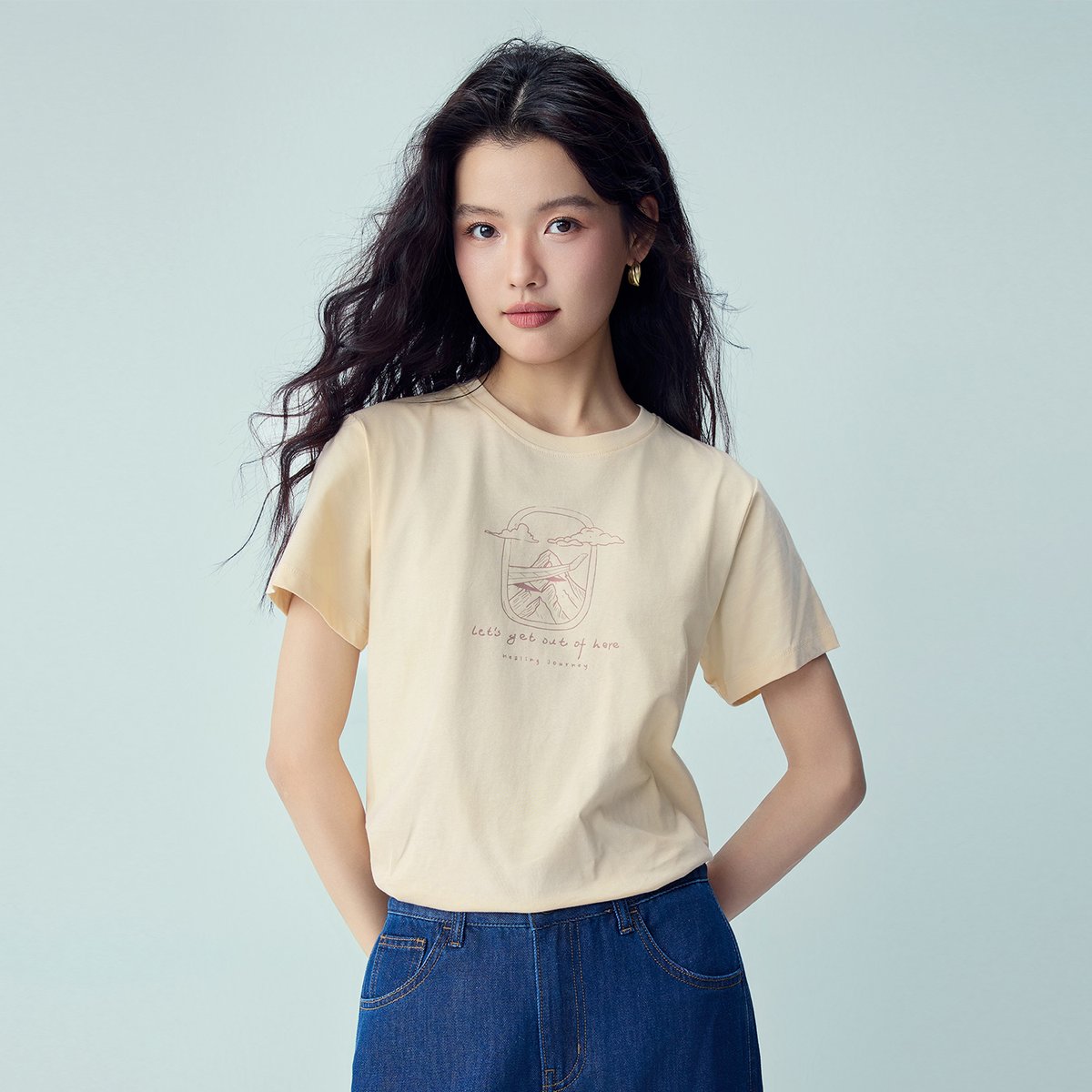 Women’s Crew‑Neck Short‑Sleeve Regular Fit Printed Tee - Image 3