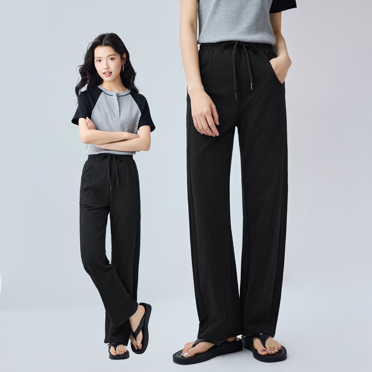 Women's Cotton Elastic Waist Pants - Image 2