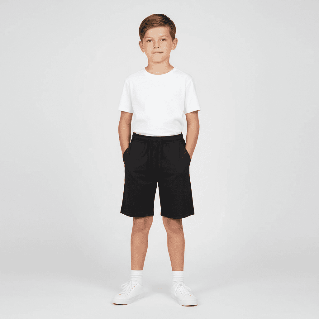 Junior Cotton Twill Mid Rise Comfort Fit Elastic Waist Shorts - Giordano Online